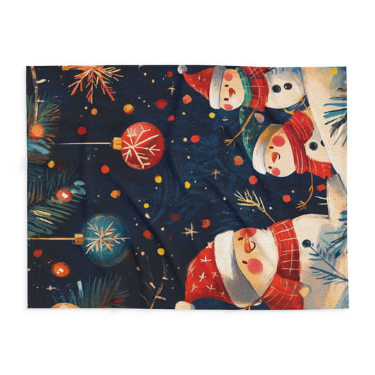 Cozy Snowman Fleece Blanket | Soft & Warm Christmas Throw with Cartoon Snowmen – Perfect for Winter, Holiday Gifts & Home Décor! - captivatingconversationsstarters