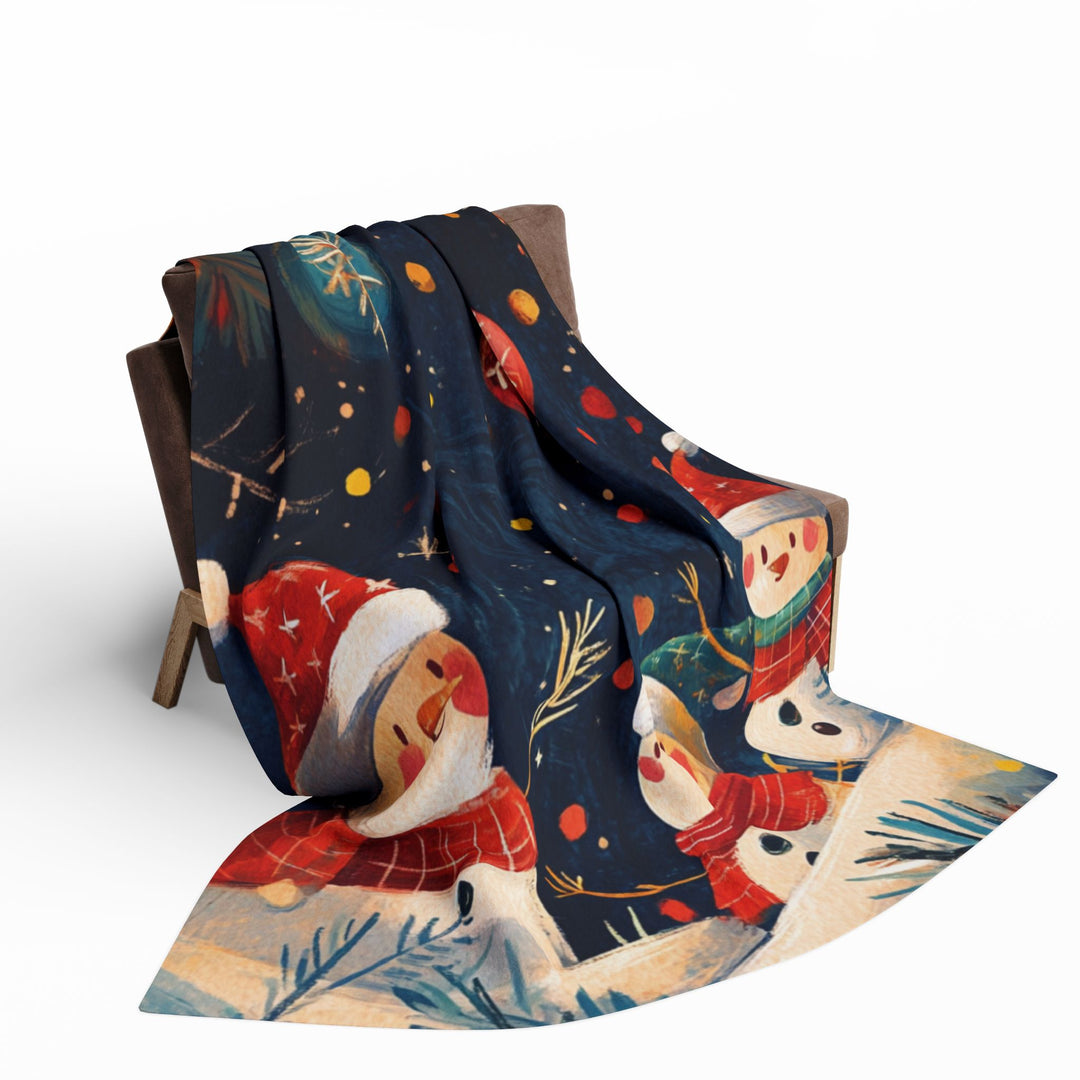 Cozy Snowman Fleece Blanket | Soft & Warm Christmas Throw with Cartoon Snowmen – Perfect for Winter, Holiday Gifts & Home Décor! - captivatingconversationsstarters