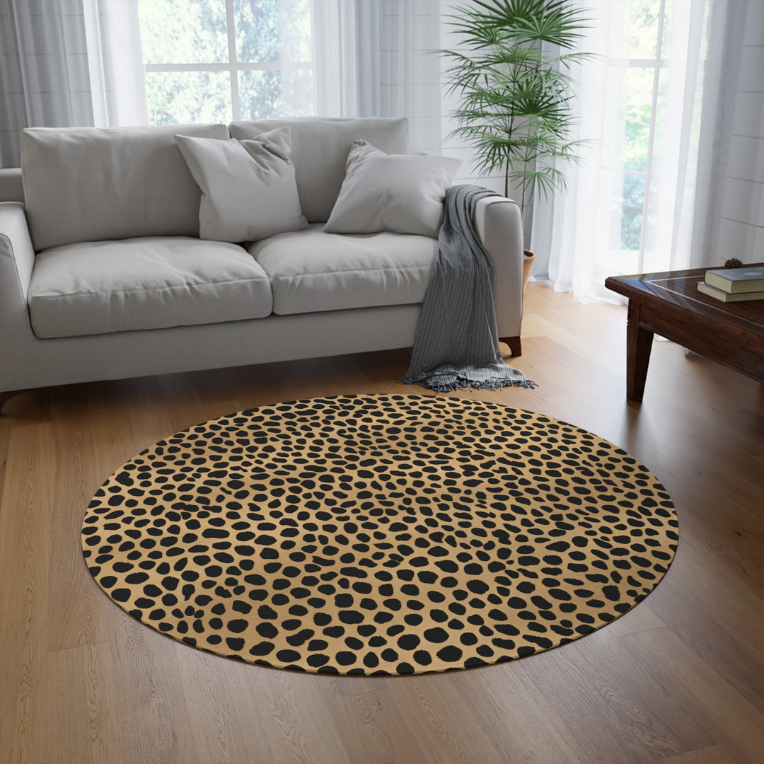 Leopard Luxe Designer Circular Rug – Bold, Chic, & Wildly Stylish - captivatingconversationsstarters