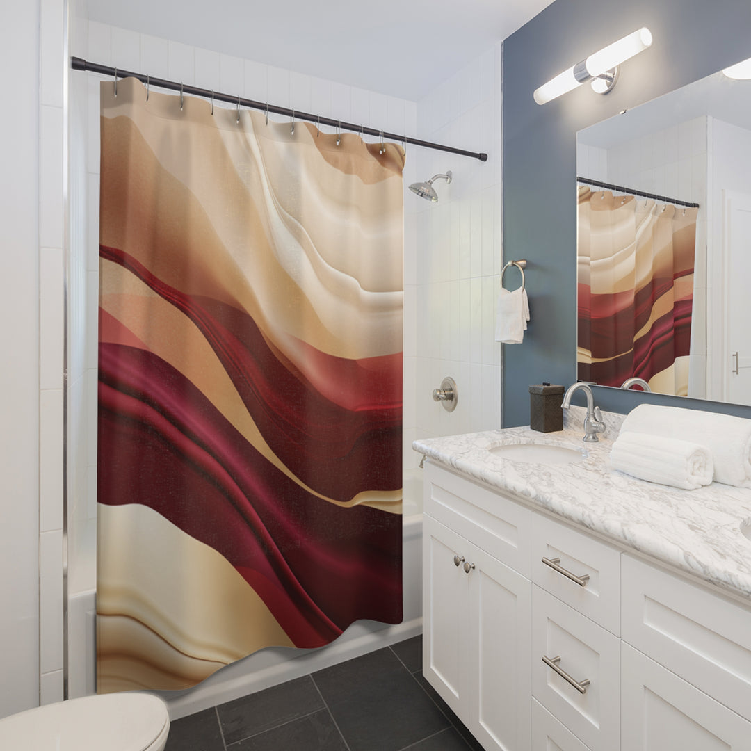 Elegant Waves Shower Curtain – Transform Your Bathroom with Autumnal Elegance - captivatingconversationsstarters