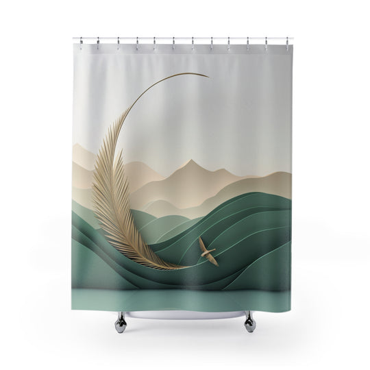 Elevate & Reflect: Premium Shower Curtain with Mindfulness and Journey Inspirations - captivatingconversationsstarters