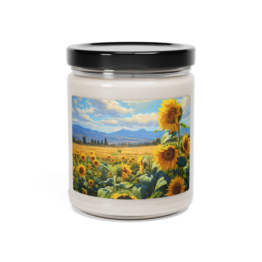 Sunflower Serenity Candle:  Spiritual Enlightenment Candle - captivatingconversationsstarters