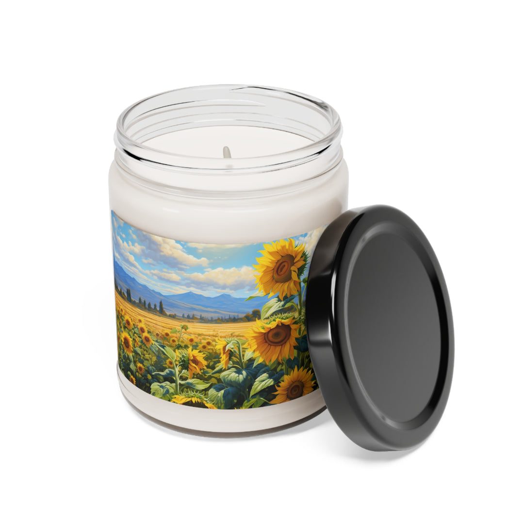Sunflower Serenity Candle:  Spiritual Enlightenment Candle - captivatingconversationsstarters