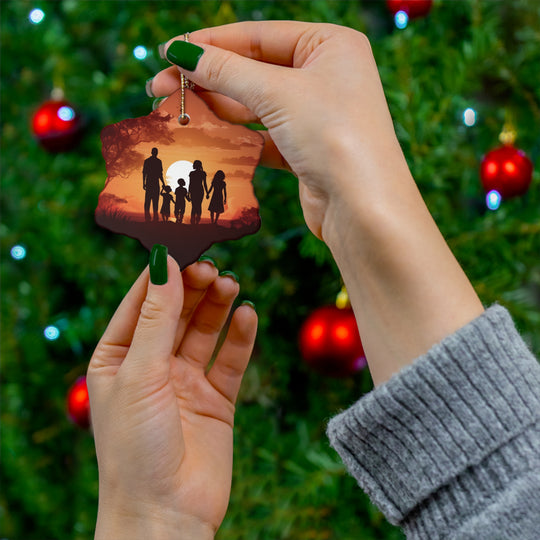 Heritage Glow Family Silhouette Ornament – Timeless Ceramic Keepsake for Holiday Cheer - captivatingconversationsstarters