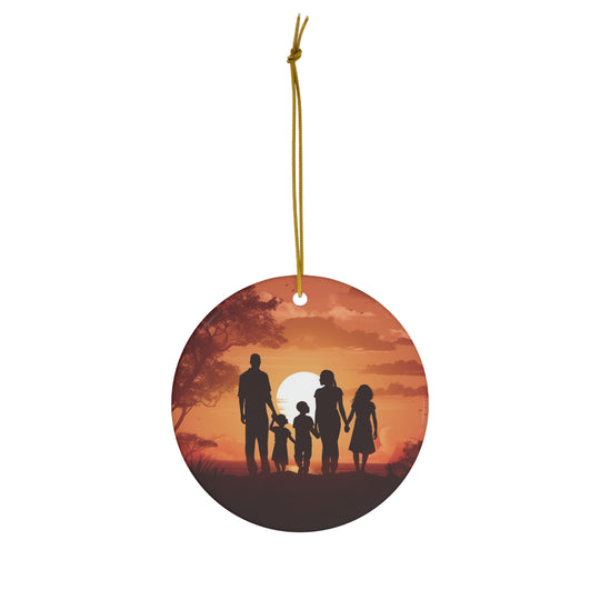 Heritage Glow Family Silhouette Ornament – Timeless Ceramic Keepsake for Holiday Cheer - captivatingconversationsstarters