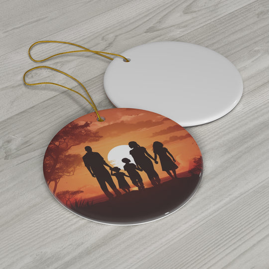 Heritage Glow Family Silhouette Ornament – Timeless Ceramic Keepsake for Holiday Cheer - captivatingconversationsstarters