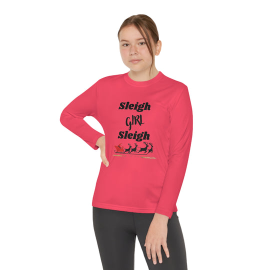 Sleigh Girl Sleigh" Youth Long Sleeve Top – Spread Holiday Cheer in Style! - captivatingconversationsstarters