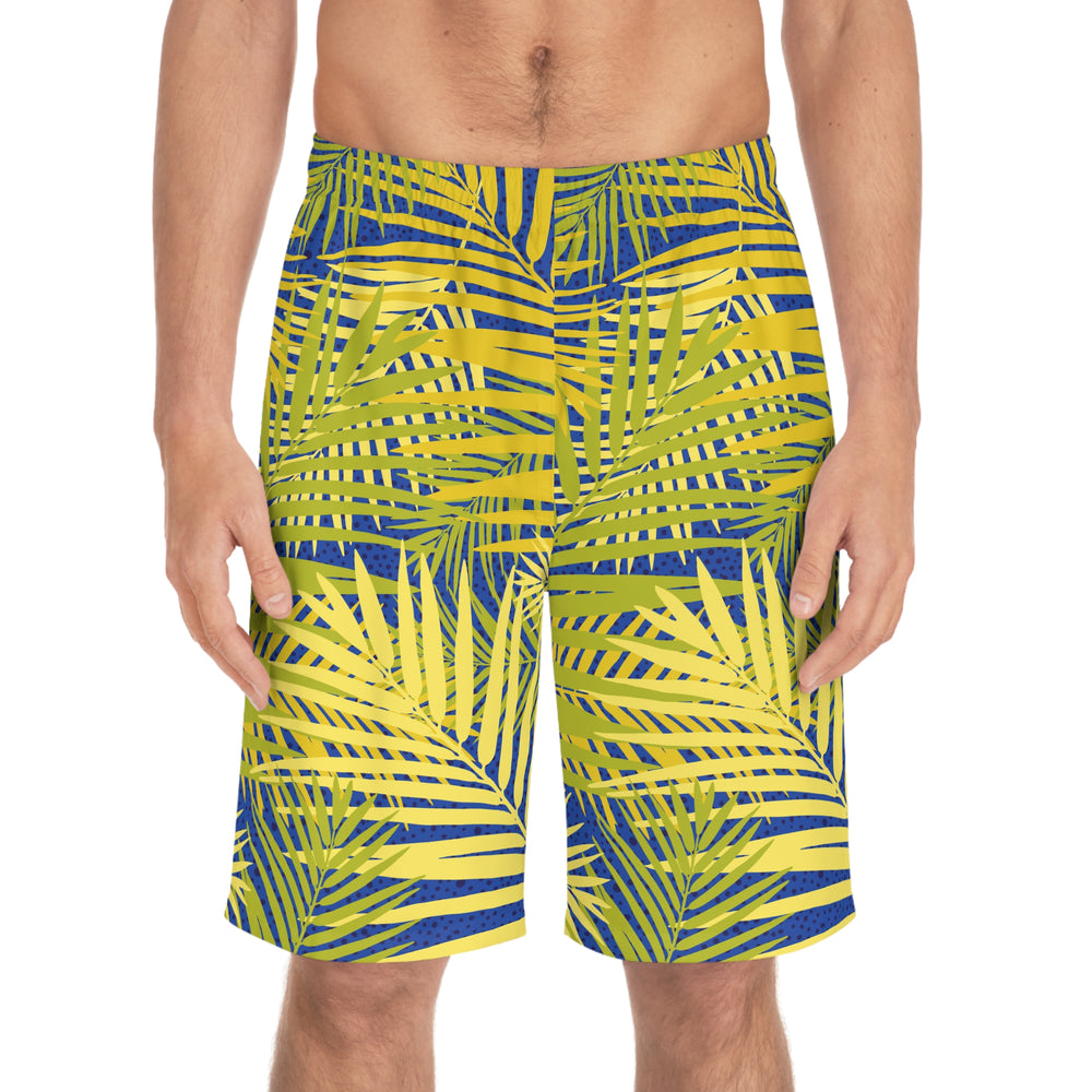 Custom Men's Board Shorts – Lightweight Beach Island Vibe Swimwear with Pockets & Elastic Waistband - captivatingconversationsstarters