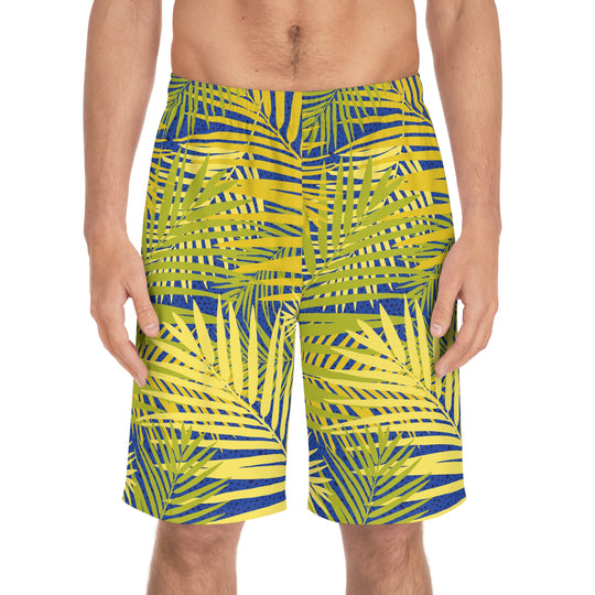 Custom Men's Board Shorts – Lightweight Beach Island Vibe Swimwear with Pockets & Elastic Waistband - captivatingconversationsstarters