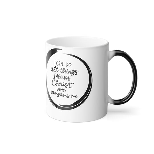 I Can Do All Things" Color Morphing Mug – 11oz Empowerment Heat-Reactive Ceramic Mug - captivatingconversationsstarters