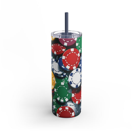 Roll The Dice Skinny Matte Tumbler, 20oz - captivatingconversationsstarters