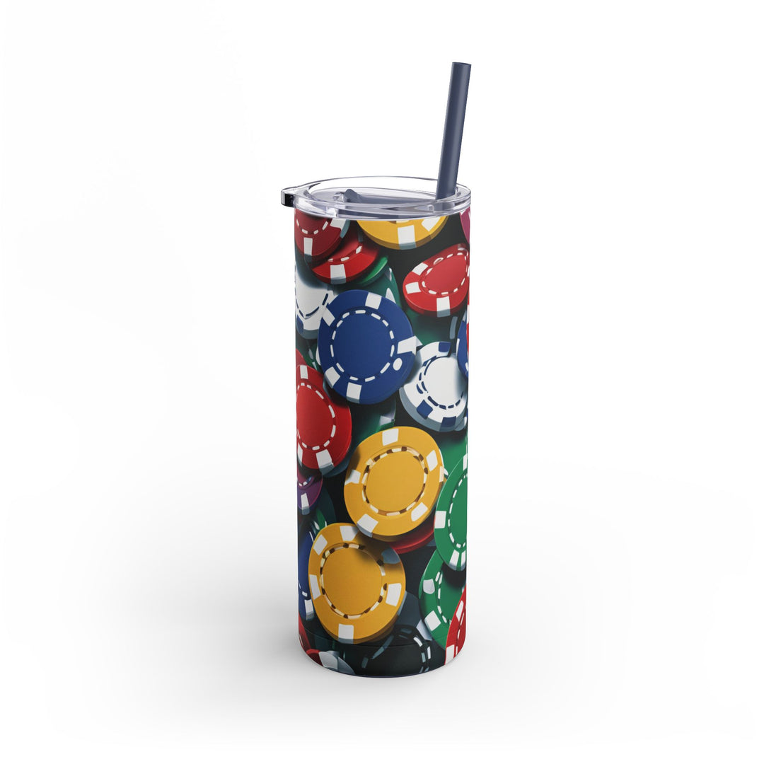 Roll The Dice Skinny Matte Tumbler, 20oz - captivatingconversationsstarters