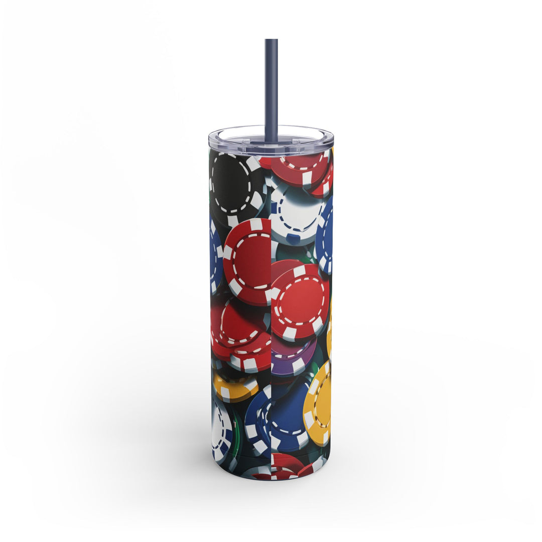 Roll The Dice Skinny Matte Tumbler, 20oz - captivatingconversationsstarters