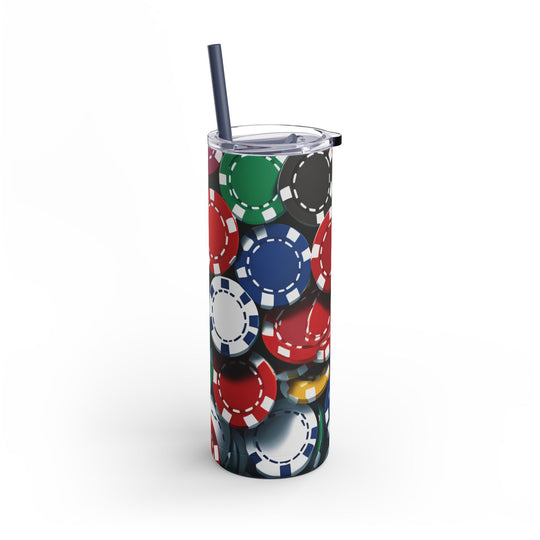 Roll The Dice Skinny Matte Tumbler, 20oz - captivatingconversationsstarters