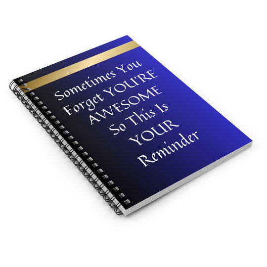 Brilliant Blue Motivational Notebook – 118-Page Spiral Journal for Productivity & Inspiration - captivatingconversationsstarters