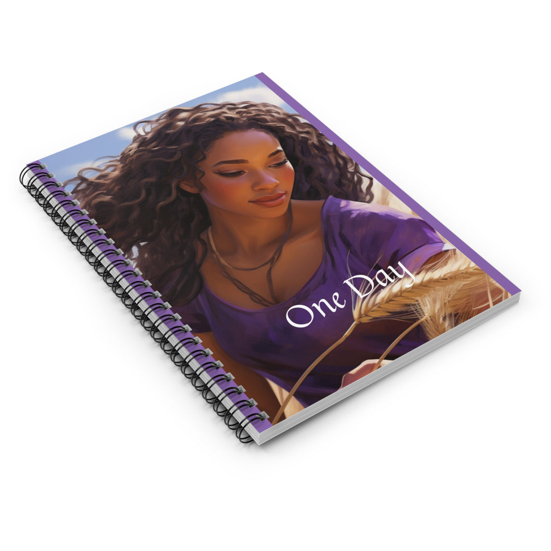 Empowerment in Nature - Melanin Beauty 'One Day' Notebook | 118-Page Spiral Journal for Inspiration & Everyday Use - captivatingconversationsstarters