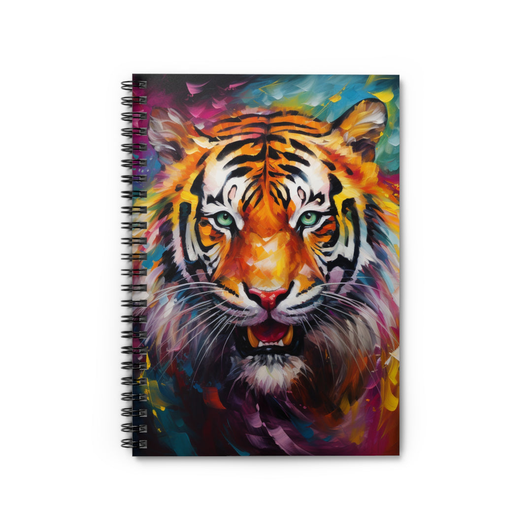 Fierce Friendly Tiger Adventures Notebook – 118-Page Spiral Notebook for Fun, Creativity & Everyday Use - captivatingconversationsstarters