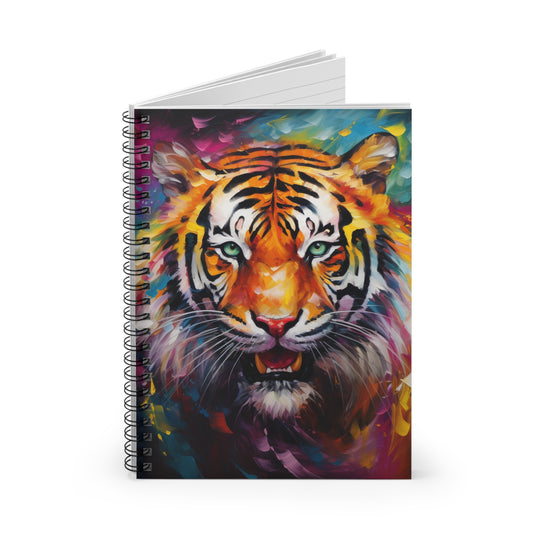 Fierce Friendly Tiger Adventures Notebook – 118-Page Spiral Notebook for Fun, Creativity & Everyday Use - captivatingconversationsstarters