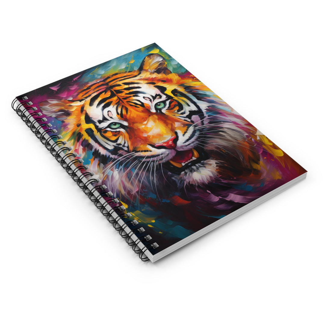 Fierce Friendly Tiger Adventures Notebook – 118-Page Spiral Notebook for Fun, Creativity & Everyday Use - captivatingconversationsstarters
