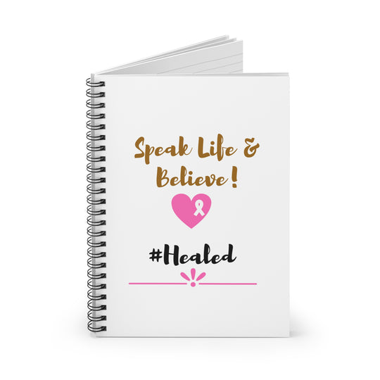 Healed Breast Cancer Awareness Spiral Notebook – Inspire, Organize, & Empower | 118 Pages with Ruled Line Paper - captivatingconversationsstarters