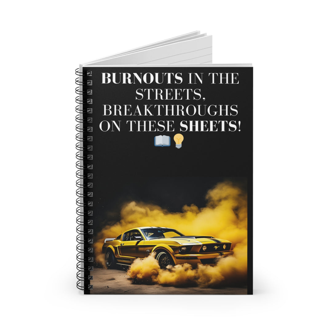 Mustang Burnout Inspiration Notebook – Ignite Creativity with 118-Page Spiral Journal for Everyday Fun & Ideas - captivatingconversationsstarters