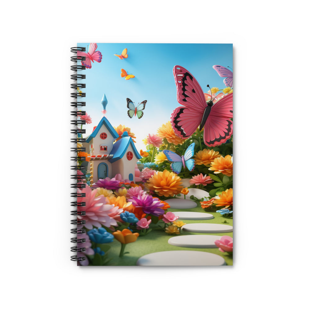 Pathway to Serenity Notebook – Unlock Your Creative Flow with Elegant Butterflies | 118-Page Spiral Journal - captivatingconversationsstarters