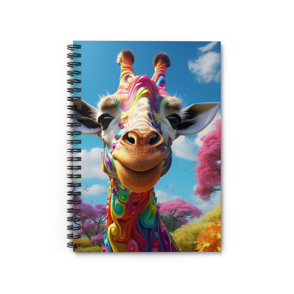 Vibrant Safari: Colorful Giraffe Artwork Notebook - Eco-Friendly, Artist-Designed Journal - captivatingconversationsstarters