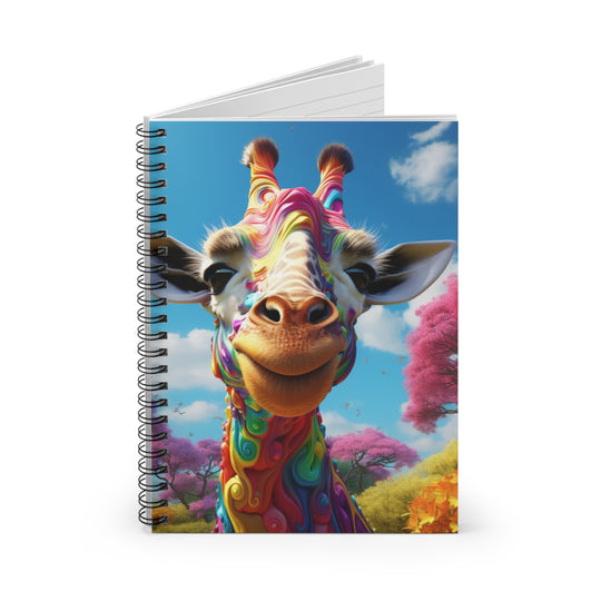 Vibrant Safari: Colorful Giraffe Artwork Notebook - Eco-Friendly, Artist-Designed Journal - captivatingconversationsstarters