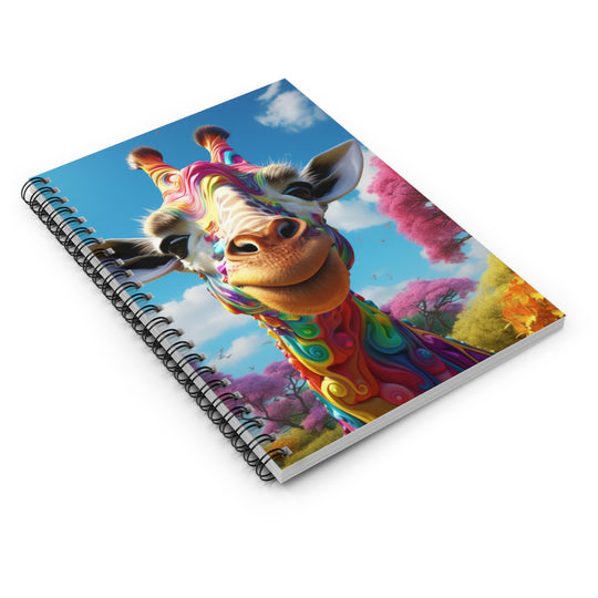 Vibrant Safari: Colorful Giraffe Artwork Notebook - Eco-Friendly, Artist-Designed Journal - captivatingconversationsstarters