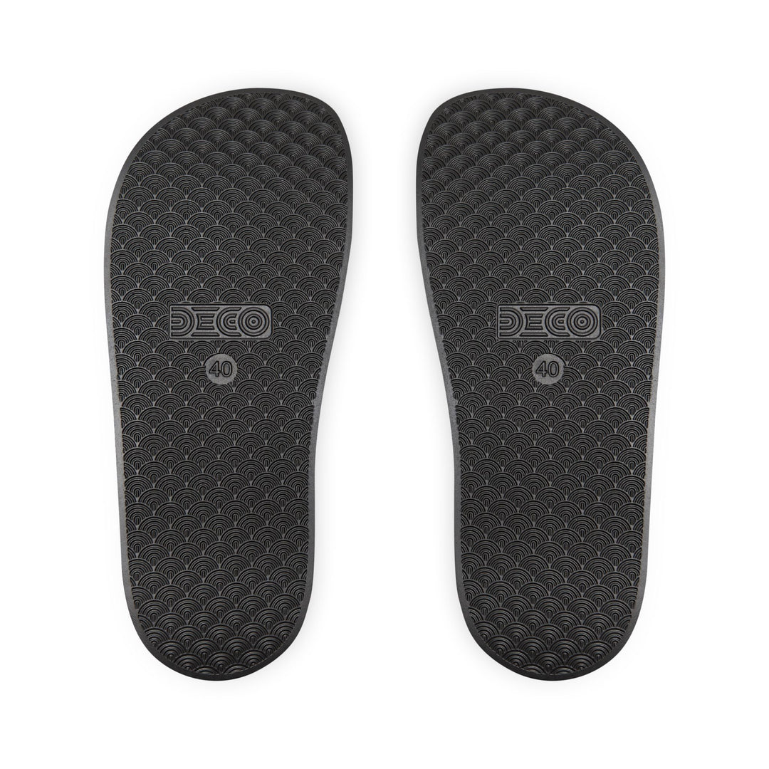 Empower Every Step - Women's Breast Cancer Awareness Slide Sandals with Customizable Removable Straps - captivatingconversationsstarters