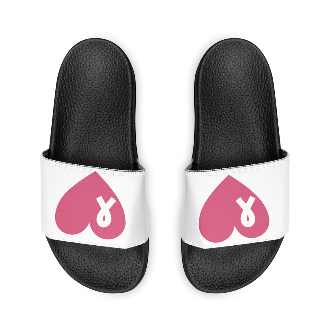 Empower Every Step - Women's Breast Cancer Awareness Slide Sandals with Customizable Removable Straps - captivatingconversationsstarters
