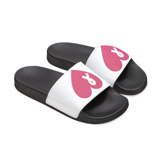 Empower Every Step - Women's Breast Cancer Awareness Slide Sandals with Customizable Removable Straps - captivatingconversationsstarters