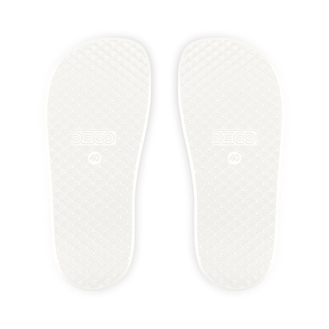 Empower Every Step - Women's Breast Cancer Awareness Slide Sandals with Customizable Removable Straps - captivatingconversationsstarters