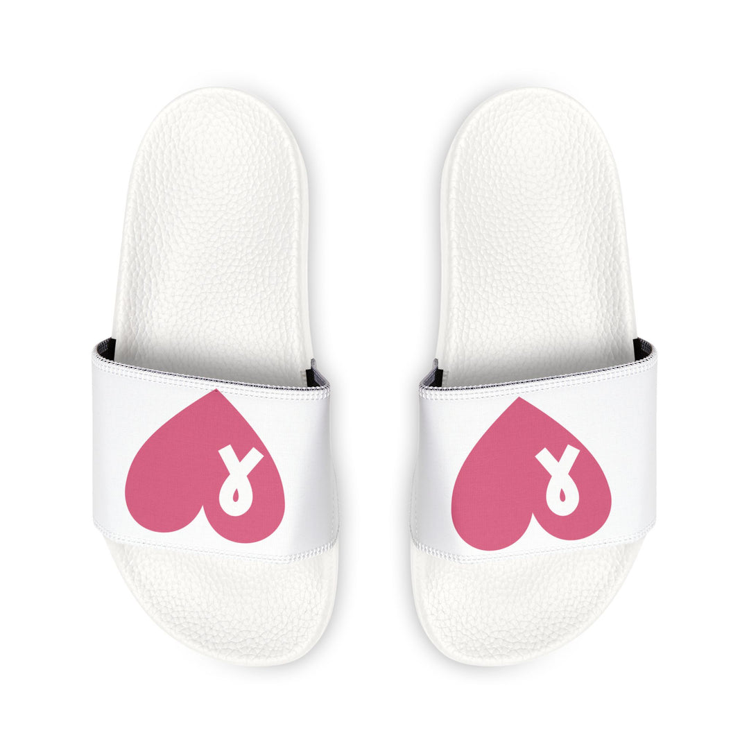 Empower Every Step - Women's Breast Cancer Awareness Slide Sandals with Customizable Removable Straps - captivatingconversationsstarters