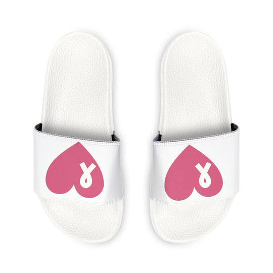 Empower Every Step - Women's Breast Cancer Awareness Slide Sandals with Customizable Removable Straps - captivatingconversationsstarters