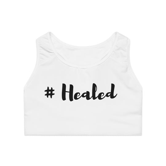 Custom 'Healed' Sports Bra – All-Over Print, Compression Fit, Moisture-Wicking Comfort - captivatingconversationsstarters