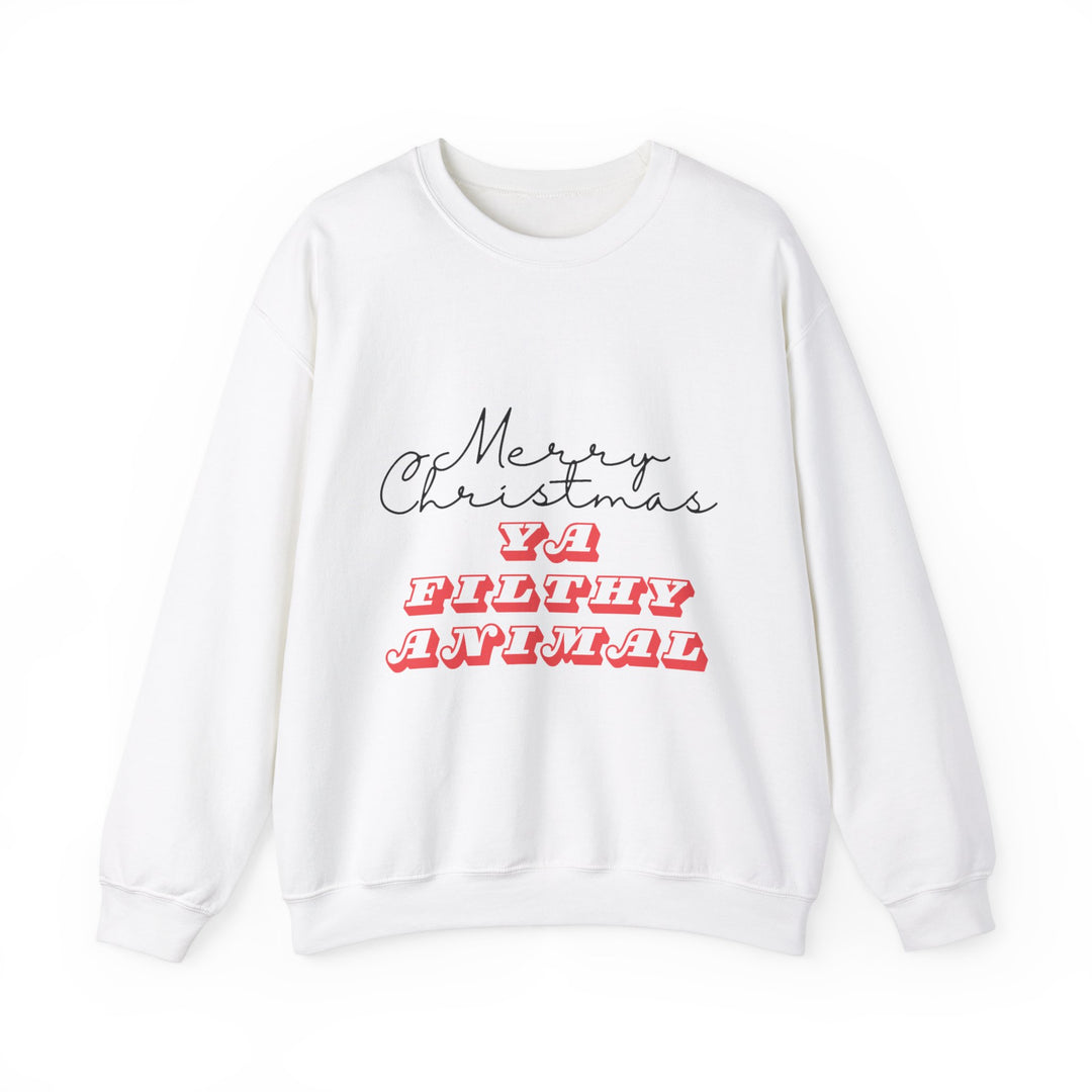 Merry Christmas Ya Filthy Animal Sweatshirt – Cozy Holiday Humor, Iconic Style & Ultimate Comfor - captivatingconversationsstarters