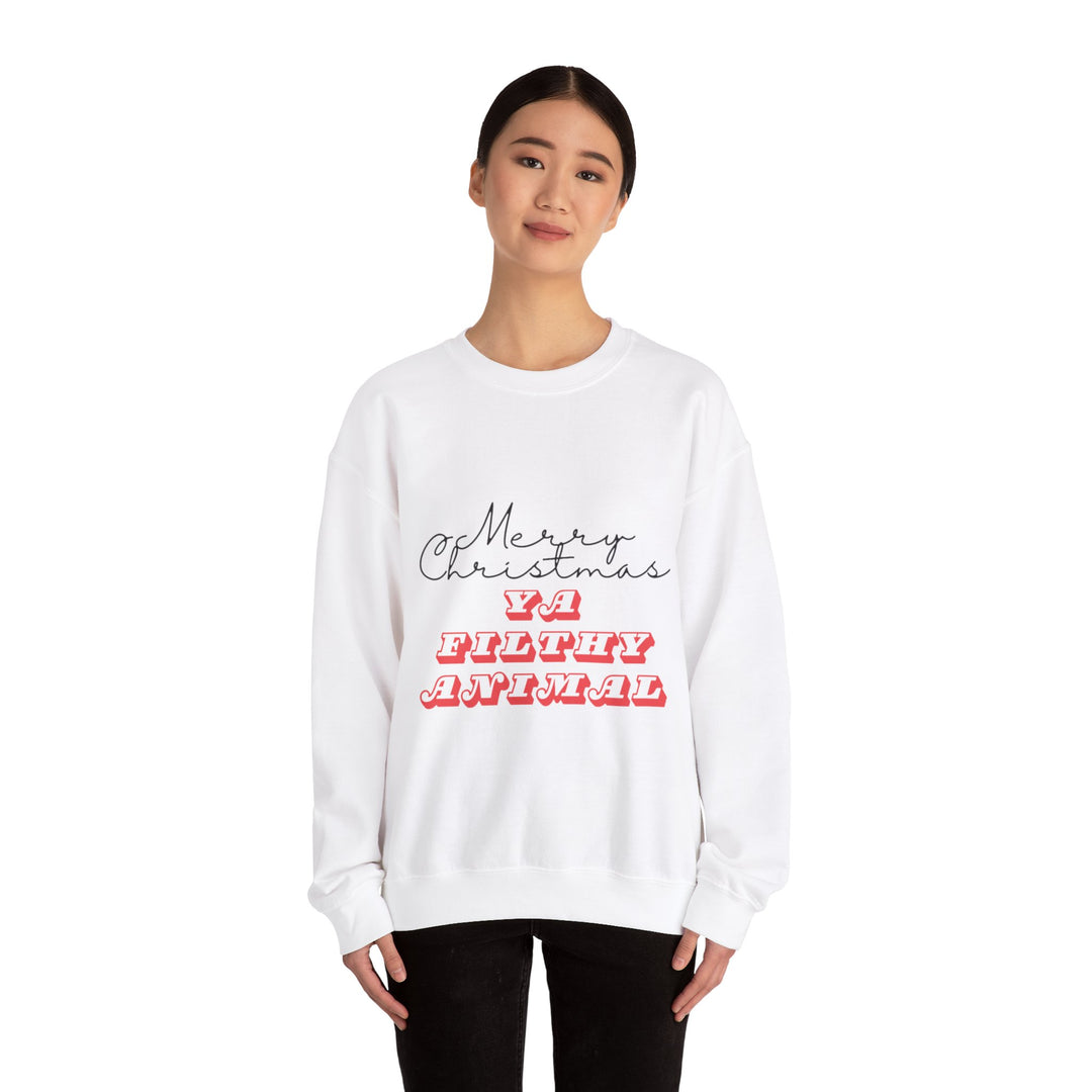 Merry Christmas Ya Filthy Animal Sweatshirt – Cozy Holiday Humor, Iconic Style & Ultimate Comfor - captivatingconversationsstarters