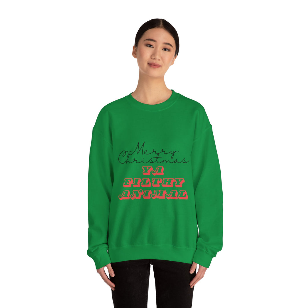 Merry Christmas Ya Filthy Animal Sweatshirt – Cozy Holiday Humor, Iconic Style & Ultimate Comfor - captivatingconversationsstarters