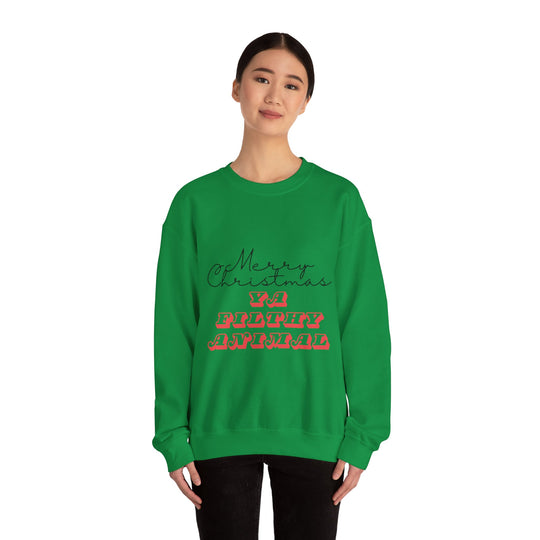 Merry Christmas Ya Filthy Animal Sweatshirt – Cozy Holiday Humor, Iconic Style & Ultimate Comfor - captivatingconversationsstarters