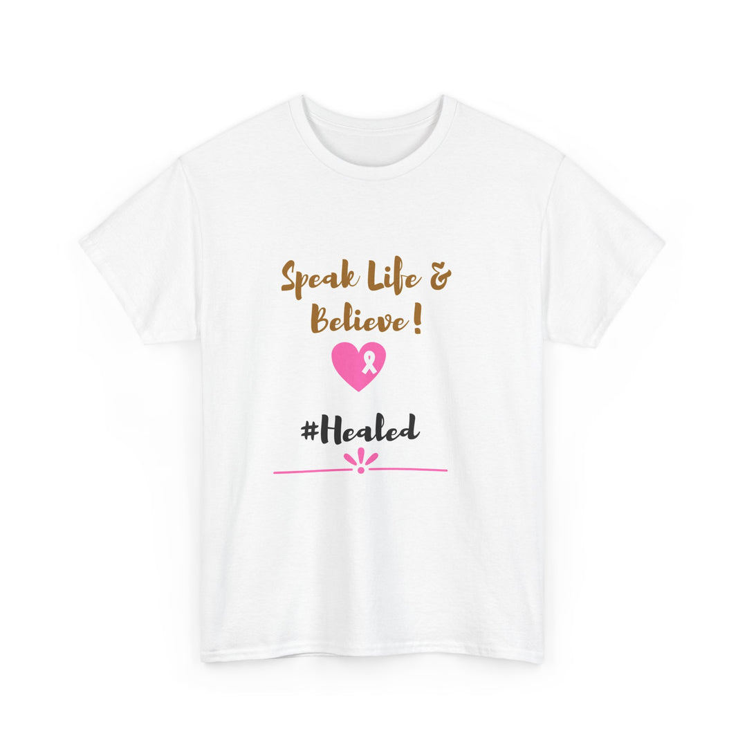 Healed Breast Cancer Awareness Tee – Unisex Cotton Shirt for Comfort & Purpose - captivatingconversationsstarters