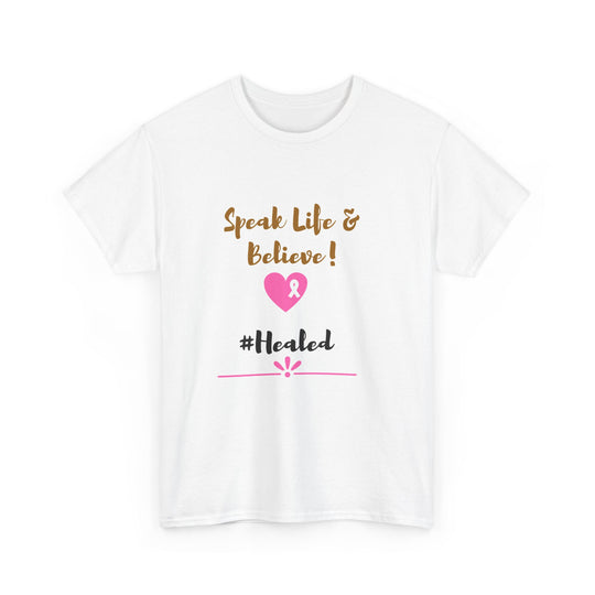 Healed Breast Cancer Awareness Tee – Unisex Cotton Shirt for Comfort & Purpose - captivatingconversationsstarters