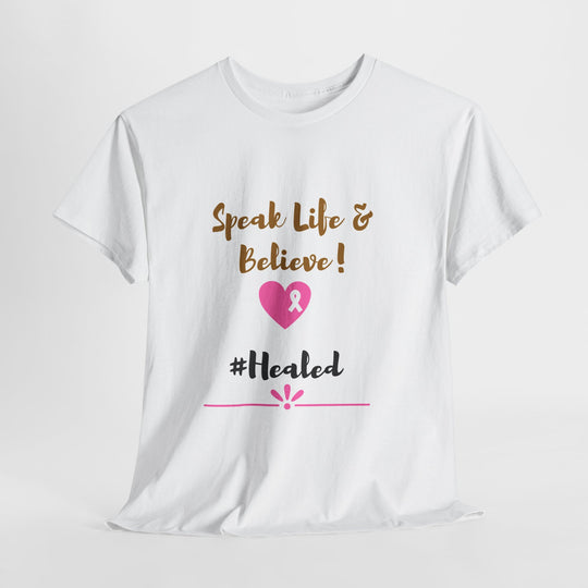 Healed Breast Cancer Awareness Tee – Unisex Cotton Shirt for Comfort & Purpose - captivatingconversationsstarters