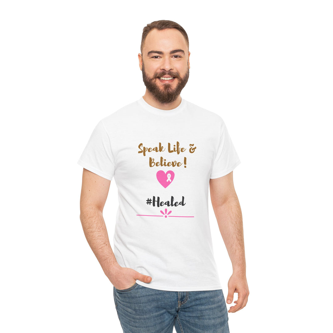 Healed Breast Cancer Awareness Tee – Unisex Cotton Shirt for Comfort & Purpose - captivatingconversationsstarters