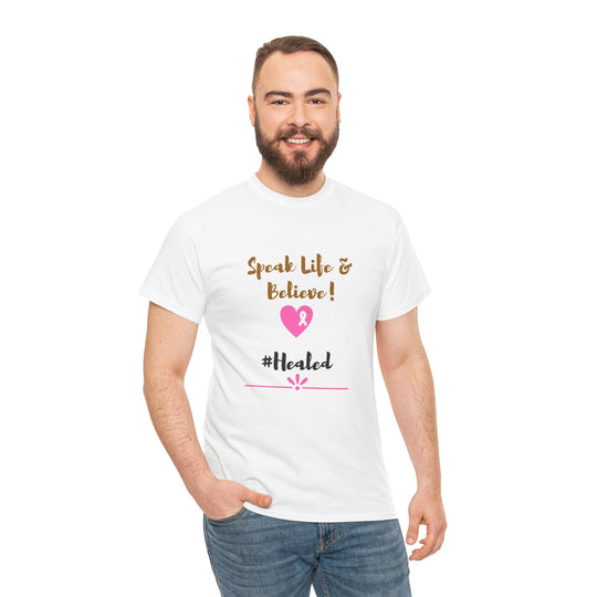 Healed Breast Cancer Awareness Tee – Unisex Cotton Shirt for Comfort & Purpose - captivatingconversationsstarters