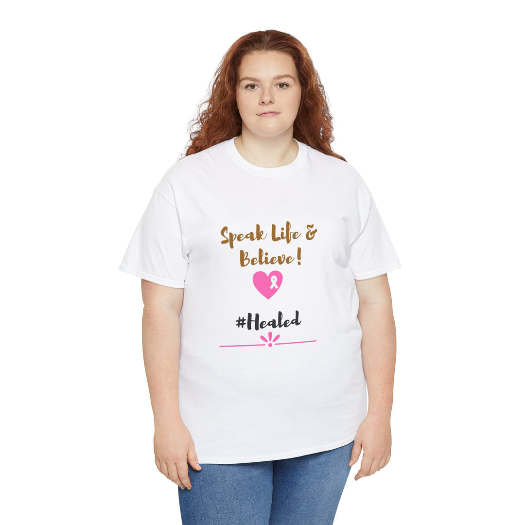 Healed Breast Cancer Awareness Tee – Unisex Cotton Shirt for Comfort & Purpose - captivatingconversationsstarters
