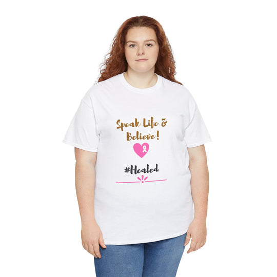 Healed Breast Cancer Awareness Tee – Unisex Cotton Shirt for Comfort & Purpose - captivatingconversationsstarters