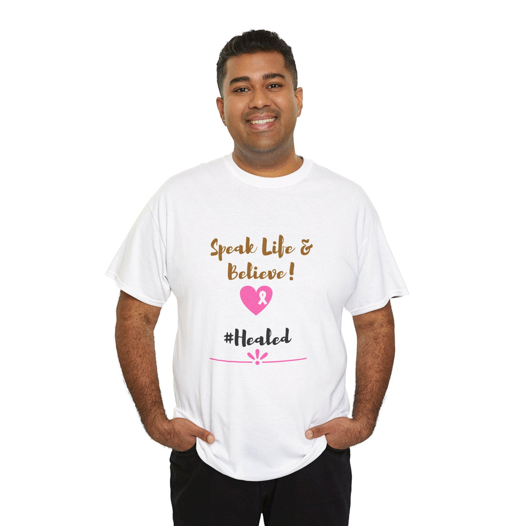 Healed Breast Cancer Awareness Tee – Unisex Cotton Shirt for Comfort & Purpose - captivatingconversationsstarters