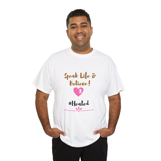 Healed Breast Cancer Awareness Tee – Unisex Cotton Shirt for Comfort & Purpose - captivatingconversationsstarters