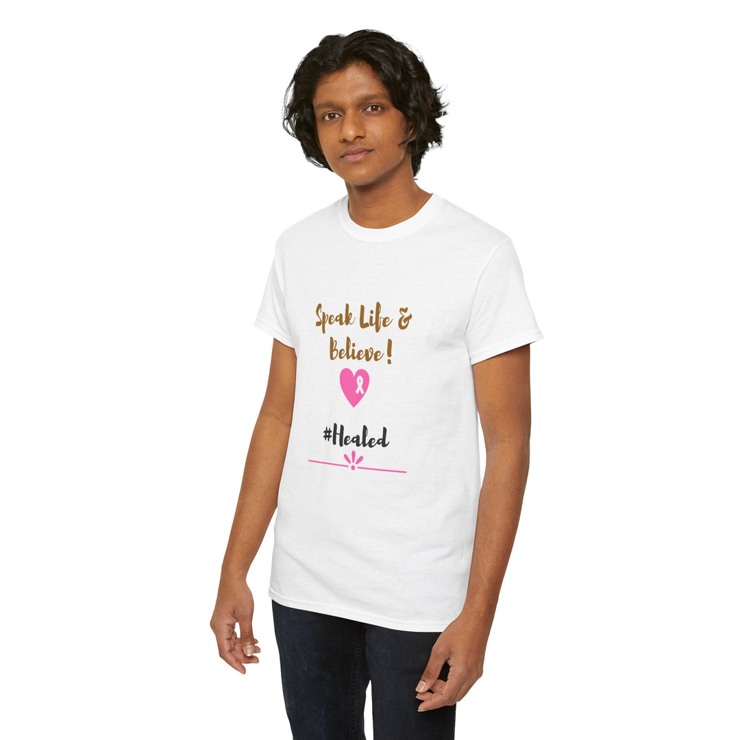 Healed Breast Cancer Awareness Tee – Unisex Cotton Shirt for Comfort & Purpose - captivatingconversationsstarters